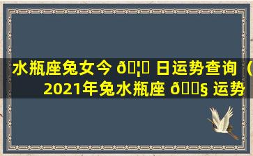 水瓶座兔女今 🦅 日运势查询（2021年兔水瓶座 🐧 运势 唐立淇）